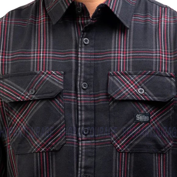 Sullen Art Collective Throttle SCM5871 Long Sleeve Button Up Flannel Men`s Shirt - Picture 3 of 4
